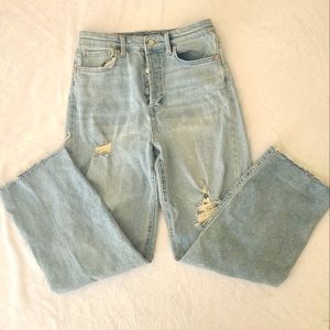 Wild Fable Highest Rise Straight Leg Light Wash Distressed Jeans